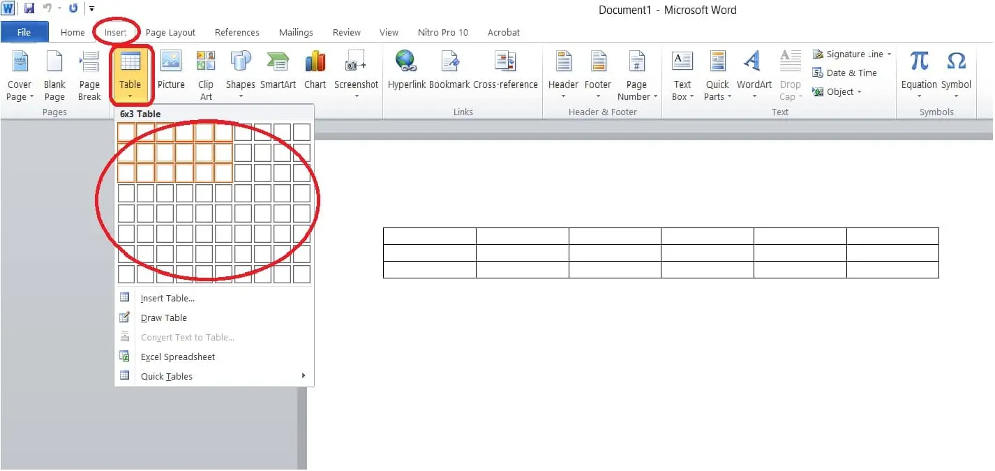 Cara Membuat Tabel di Microsoft Word Melalui Menu Insert